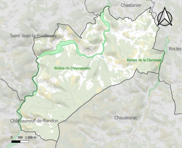 Carte des ZNIEFF de type 1 sur la commune.