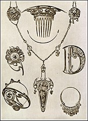 Jewelry designs for Fouquet jewellers by Alphonse Mucha (1901)