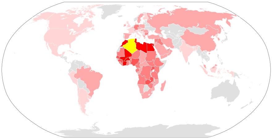 Carte mondiale colorée