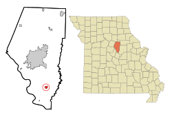 Location of Ashland, Missouri