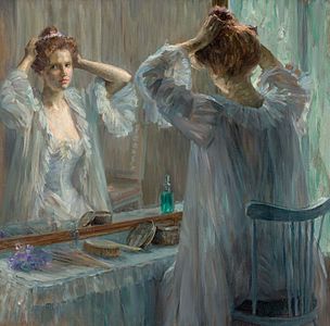 La Toilette, Madeleine Zillhardt, peinte par Louise Catherine Breslau en 1898. Collection privée.