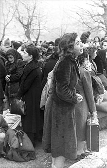 Photograph of a distraught female Romaniote Jew being deported to Auschwitz