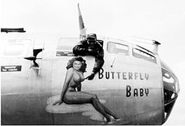 Nose art sul B-29 "Butterfly Baby", circa 1947