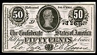 $0.50 (T72) Jefferson Davis Archer & Halpin (Richmond, VA) (~1,100,000 issued)