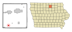 Location of Thornton, Iowa