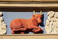 Relief of the famed Ox of Boll in Boll, Germany