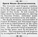 Frank Converse and George W. Gregory put on a show, advertisement, February 1891
