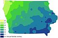 Image 32Iowa annual rainfall, in inches; as of 2009 (from Iowa)