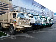 Racing trucks of the KAMAZ Master team in different versions