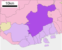 Location of Kita-ku, within Kobe