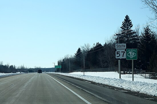 Lake Michigan Circle Tour sign in Nasewaupee along the expanded highway