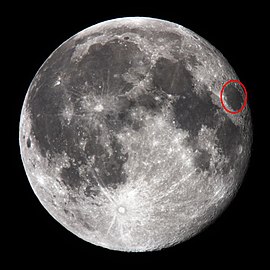 Location of Mare Crisium, as seen from Earth