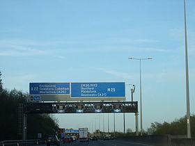 M25 motorway near Reigate