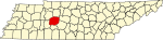 State map highlighting Hickman County