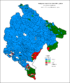 Вероисповести у Црној Гори по насељима 1991. године