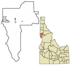 Location of Lapwai in Nez Perce County, Idaho.