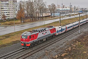 Electric locomotive EP2K with Strizh train