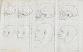 ...On the first canvas the head of a child, the head of an adult man, and the head of an old man were shown with their skulls above them, all in profile...