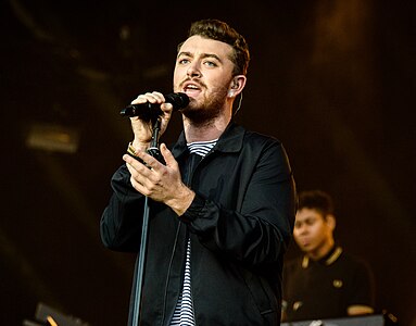 Sam Smith, a photograph from the Lollapalooza concert held in 2015