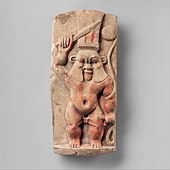 Stela of Bes; 4th century BC-1st century AD; painted limestone; height: 38.7 cm, width: 17.7 cm; Metropolitan Museum of Art