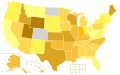 Percentage of vote received by Cruz by state or territory.