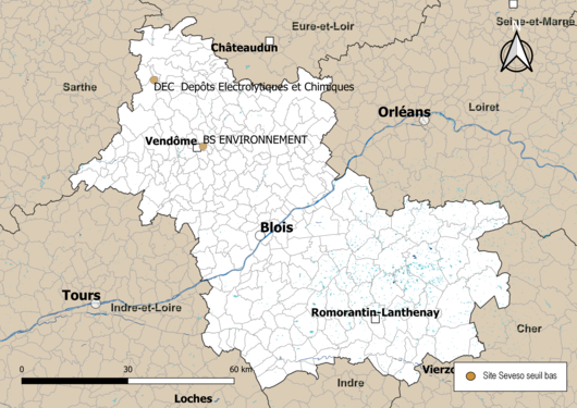 Carte des sites « Seveso seuil bas ».