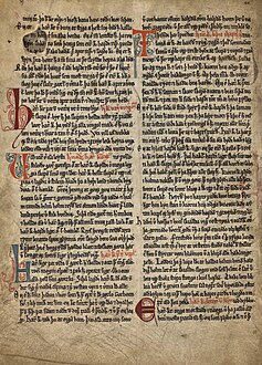 Part of Haralds saga hárfagra on page 10v of Fríssbók.