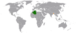 Map indicating locations of Algeria and Bangladesh