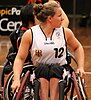 Germany's Annabel Breuer at the Germany vs Japan women's wheelchair basketball team at the Sports Centre in Sydney, July 2012