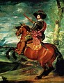 Diego Velazquez's c. 1633 portrait of Gaspar de Guzman; baroque-period painting including a baroque-type horse.