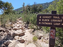 National Forest Elden Lookout Trail Marker Bearing John Elden's Name