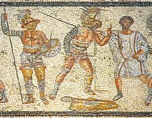 The Zliten mosaic showing gladiators, 2nd century AD