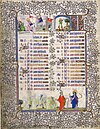 December calendar page from a book of hours