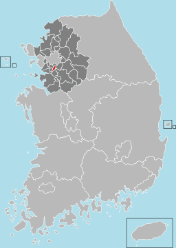 Uiwangs läge i Gyeonggi och Sydkorea.