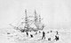 Engraving of HMS Terror thrown up by the ice