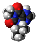 Space-filling model of the IBMX model