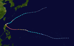 Trajectoire du typhon.