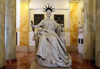 Justitia in the Superior Courts Building in Budapest, Hungary.[14]