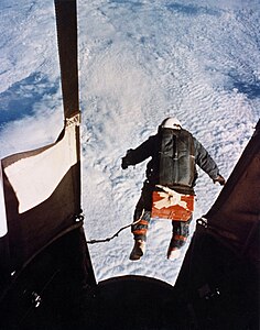 Joseph Kittinger's skydive, by the United States Air Force (restored by Diliff)
