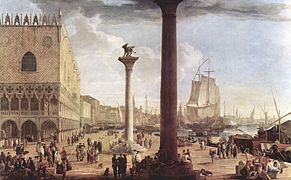 Luca Carlevarijs, Vista de Venecia, con el Palacio de los Dogos