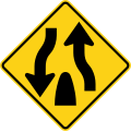 W6-2 Divided highway ends