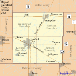 Trenton is located in Blackford County, Indiana