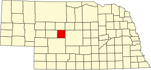 Map of Nebraska highlighting Logan County