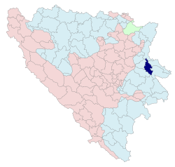 Location of Milići within Bosnia and Herzegovina