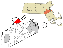 Location in Norfolk County in Massachusetts