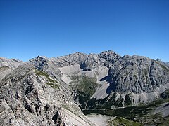 El Sonntagkar en la cadena Gleirsch-Halltal del Mandlspitze (Nordkette)