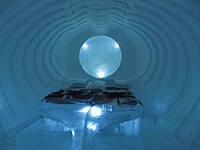 The suite "Blue Marine" in ICEHOTEL 2012 by Andrew Winch & William Blomstrand.