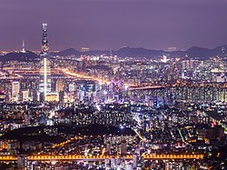 Seoul, the largest city in the metropolitan area