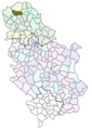 Localisation de la municipalité de Bačka Topola en Serbie