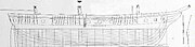 Drawing of USS Cumberland after being razeed